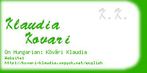 klaudia kovari business card